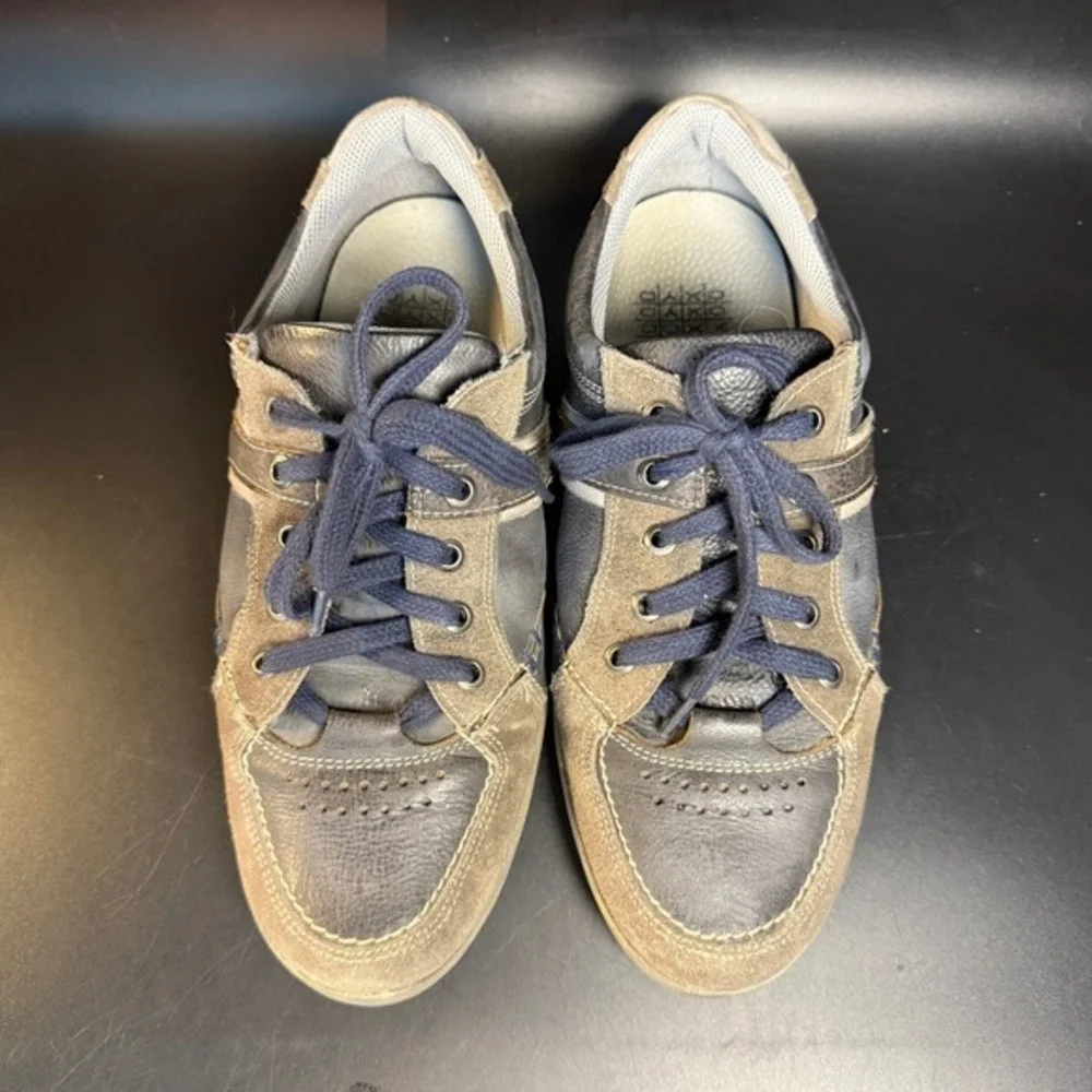 Bullboxer 65892 Blue Grey Leather Suede Fashion Sneakers Mens US 7